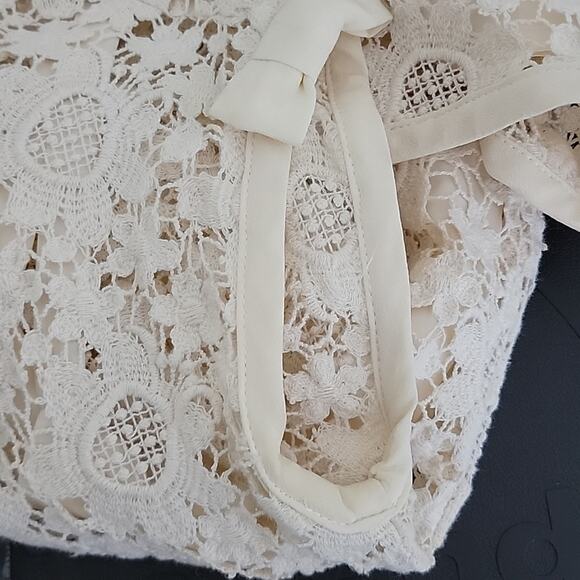 Nanette Lepore Crocheted Lace Sheath Midi Dress in Ivory Cream Size 0 - Picture 10 of 16